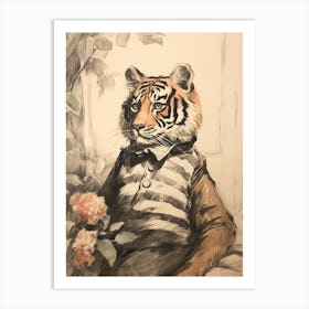 Storybook Animal Watercolour Tiger 3 Art Print