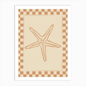 Starfish with Checkered Border Art Print