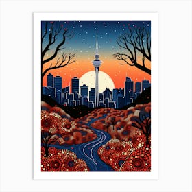 Auckland, Illustration In The Style Of Pop Art 1 Art Print