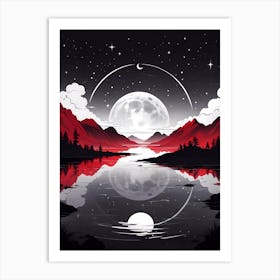 Moon In The Water Art Print