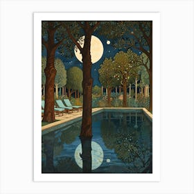 William Morris Night At The Pool Art Print