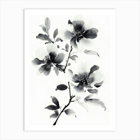 Black And White Flowers Art Print