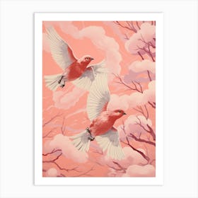 Vintage Japanese Inspired Bird Print Cowbird 2 Art Print