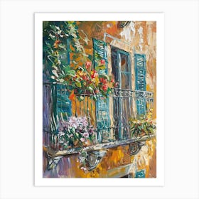 Balcony Painting In Genoa 1 Art Print