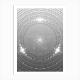 Geometric Glyph in White and Silver with Sparkle Array n.0288 Art Print