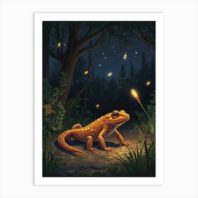 Lizard In The Forest Art Print