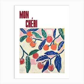 Mon Cheri Poster Cherries Matisse Style 7 Art Print