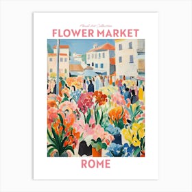 Rome Italy Pink Flower Market Floral Art Print Travel Print Plant Art Modern Style Art Print