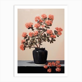 Bouquet Of Stonecrop Flowers, Autumn Fall Florals Painting 3 Art Print