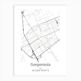 Gorgonzola,Italy Minimalist Map Art Print