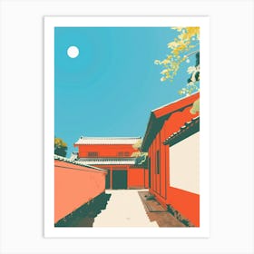 Kyoto Imperial Palace 2 Colourful Illustration Art Print