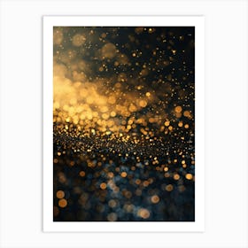 Abstract Golden Bokeh Background Art Print