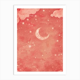 Moon And Stars In The Sky 1 Art Print