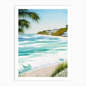 Wrightsville Beach, North Carolina Contemporary Illustration 1  Art Print