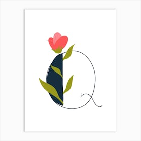 Living Room Floral Letters 17 Art Print