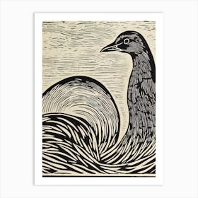 Baldpate Linocut Bird Art Print