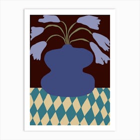 Purple pottery and dropping lily Art Print