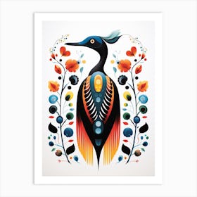 Scandinavian Bird Illustration Common Loon 3 Art Print