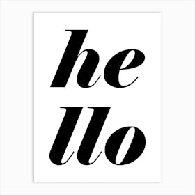 Hello Typography Art Print