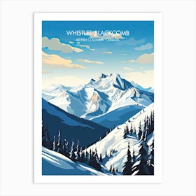 Poster Of Whistler Blackcomb   British Columbia, Canada, Ski Resort Illustration 3 Art Print