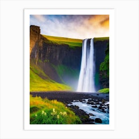 Suðurárfoss, Iceland Majestic, Beautiful & Classic (2) Art Print