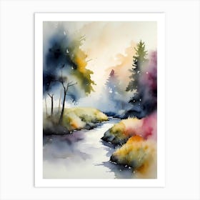 Watercolor Of A River 15 Art Print