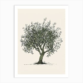 Olive Tree Pixel Illustration 1 Art Print