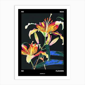 No Rain No Flowers Poster Gloriosa Lily 2 Art Print