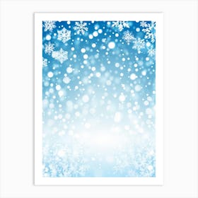 Template Snowfall Pattern Defocused Flier Holiday Frost Snowflake Fall Season Shine Blue (30) Art Print