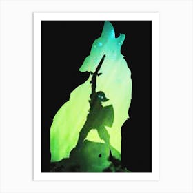 Anime Negative Space ― Link From The Legend Of Zelda Battle Art Print