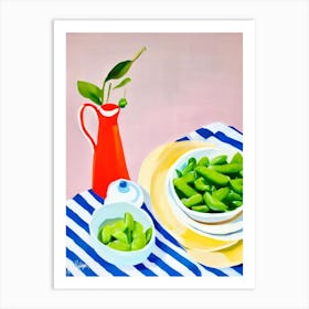 Sugar Snap Peas Tablescape vegetable Art Print