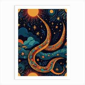 Snake In The Sky Art Print