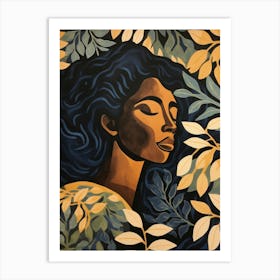 Woman With Leaves 9 Art Print