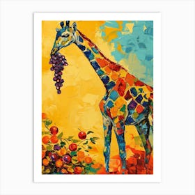 Giraffe Eating Berries 2 Art Print