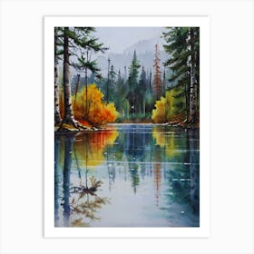 Reflection In The Pond Art Print