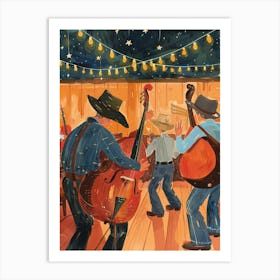 Storybook Illustration Live Music Scene Austin Texas  4 Art Print