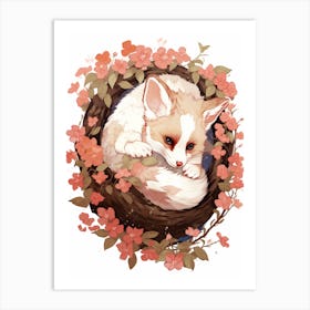 An Illustration Of A Sleeping Possum 3 Art Print