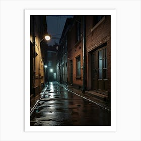 Wet Alley At Night Art Print