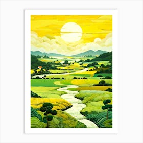 Asian Landscape Painting Art Print