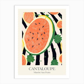 Marche Aux Fruits Cantaloupe Fruit Summer Illustration 2 Art Print