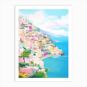 Positano, Italy Colourful View 2 Art Print
