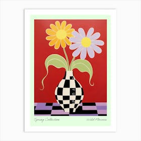 Spring Collection Wild Flowers Dark Tones In Vase 3 Art Print