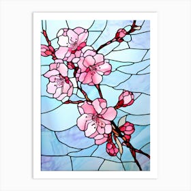 Cherry Blossom Stained Glass Art Print