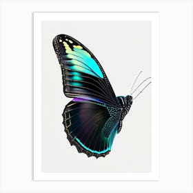 Black Swallowtail Butterfly Holographic 2 Art Print