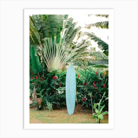 The Blue Surfboard The Dominican Republic  Art Print