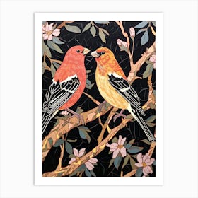 Art Nouveau Birds Poster American Goldfinch 1 Art Print