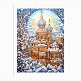 Russian Church In Winter Art Print