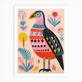 Pink Scandi Eagle 1 Art Print