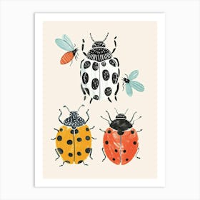 Colourful Insect Illustration Ladybug 6 Art Print
