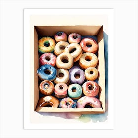 A Box Of Donuts Cute Neon 2 Art Print